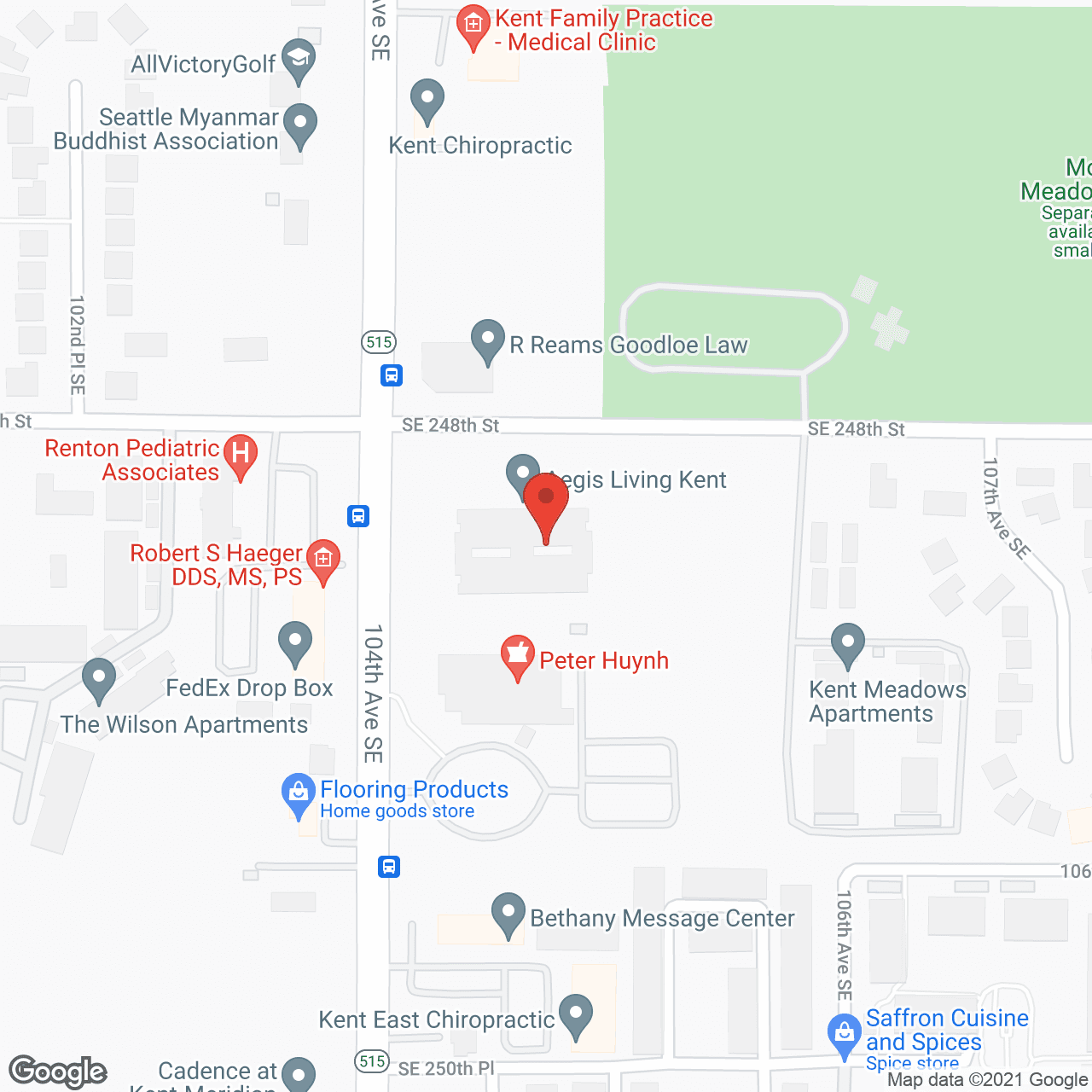 Map of the neighborhood around Aegis of Kent