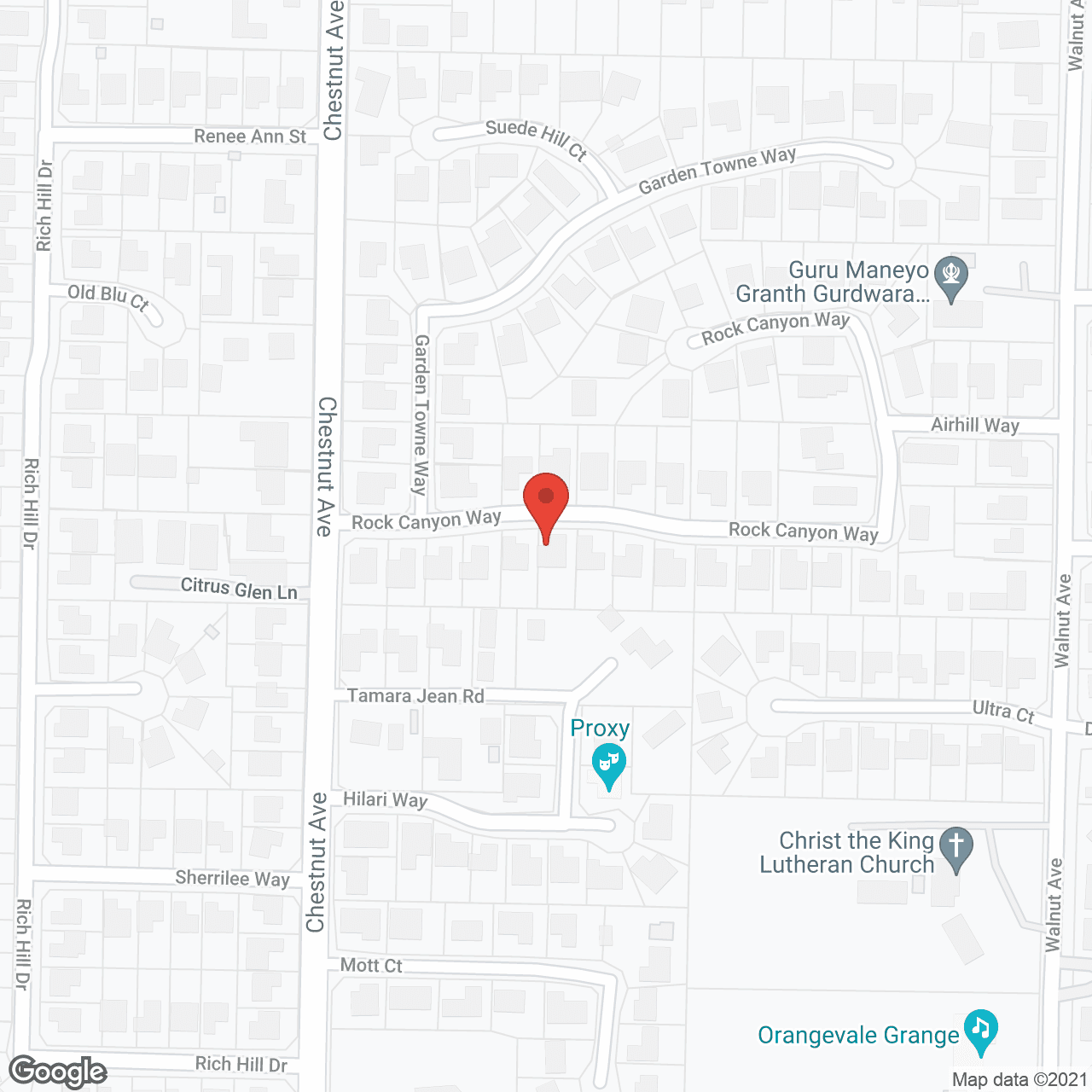 Map of the neighborhood around Crown Jewel