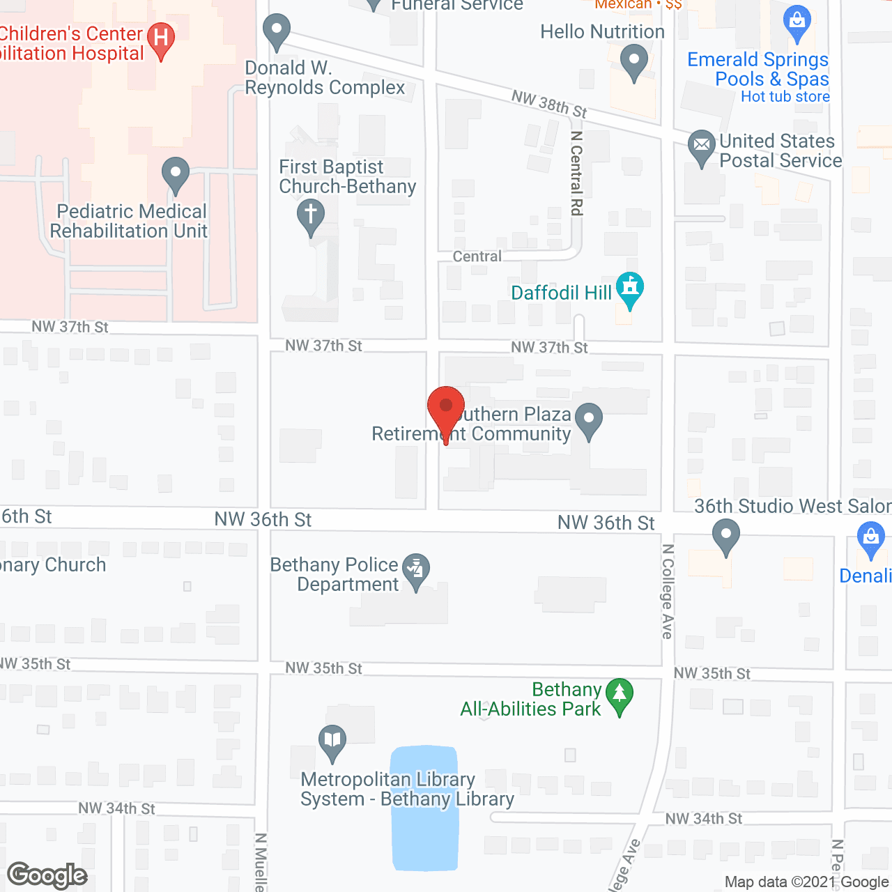 Map of the neighborhood around Southern Plaza Assisted Living and Memory Care