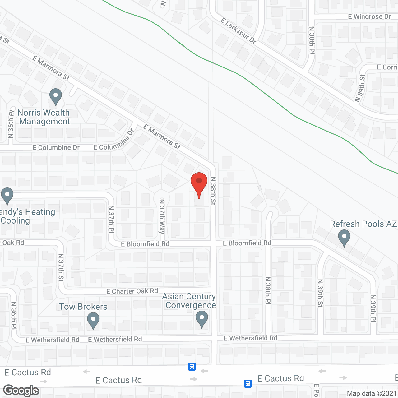 Map of the neighborhood around Caring for Loved Ones