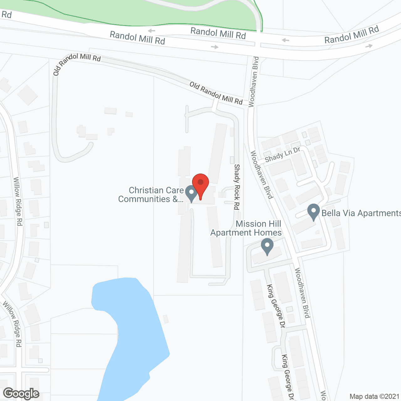Map of the neighborhood around Christian Care Communities and Services Fort Worth