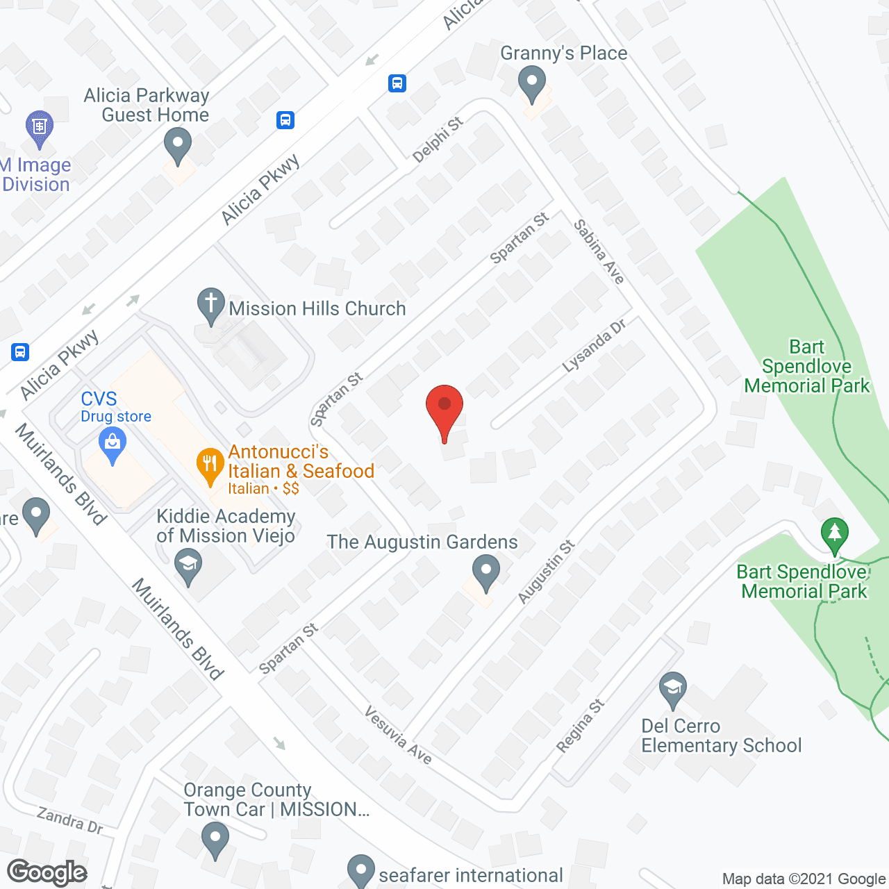 Map of the neighborhood around Rainbow Cottage I