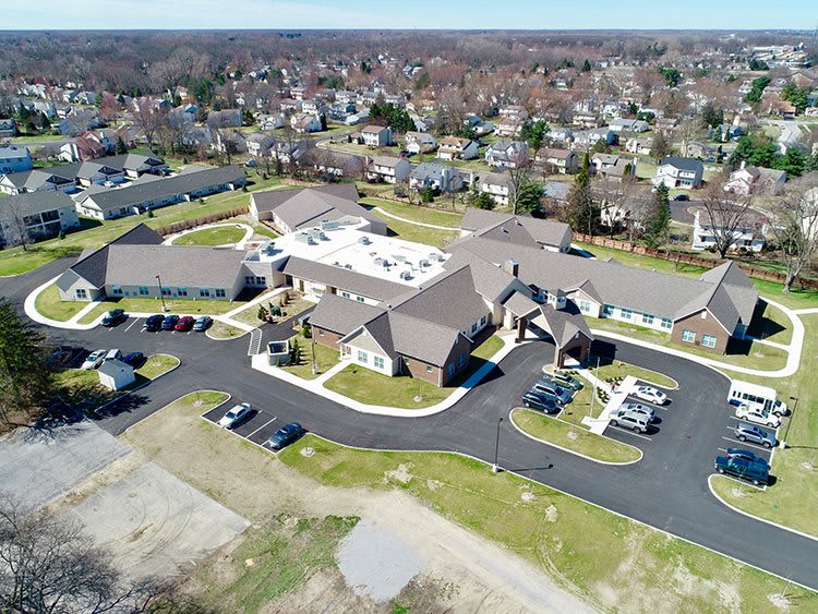 Charter Senior Living of Oak Openings aerial view of community