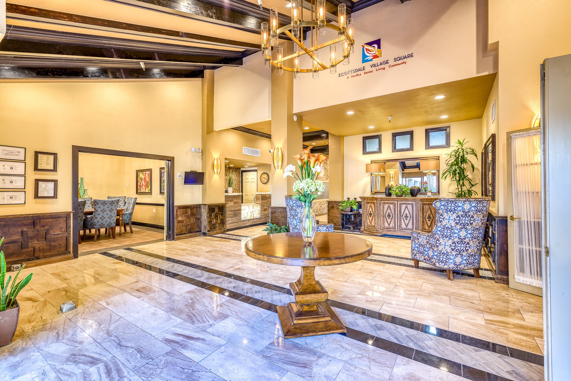 Scottsdale Village Square, A Pacifica Senior Living Community Lobby