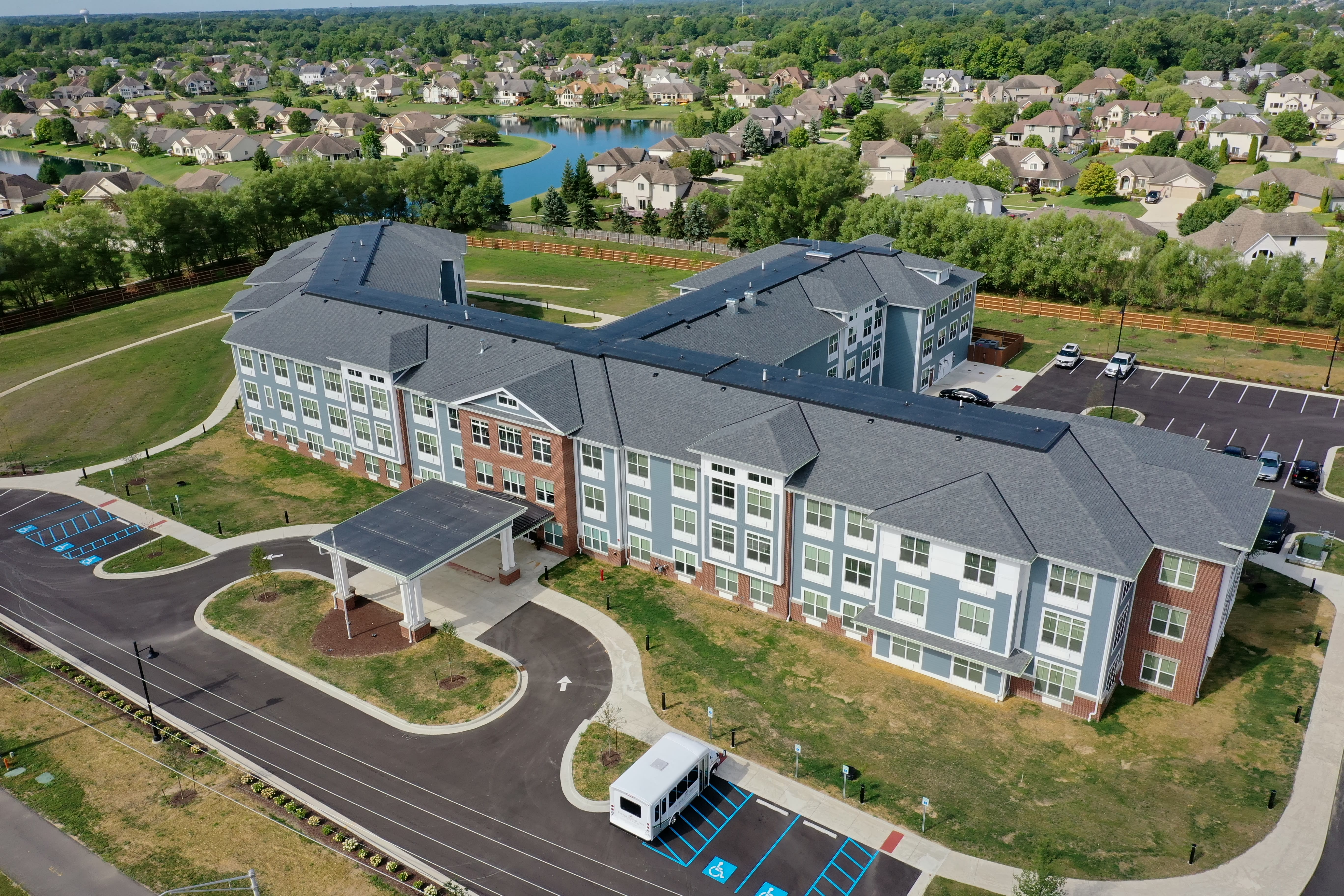 Evergreen Village of Fort Wayne aerial view of community